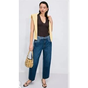 Triarchy Kelly Organic Cotton Cropped Straight Leg Mid Rise Jeans Size 28